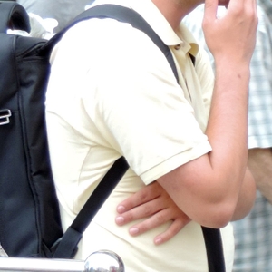 Smoking man on street