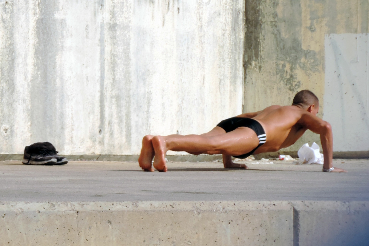 exercising outdoors