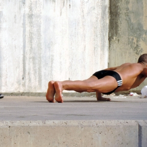 exercising outdoors
