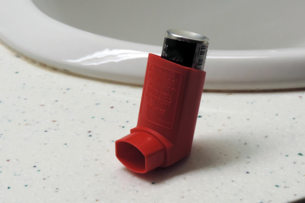 asthma inhaler on counter