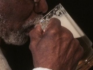 Man drinking beer