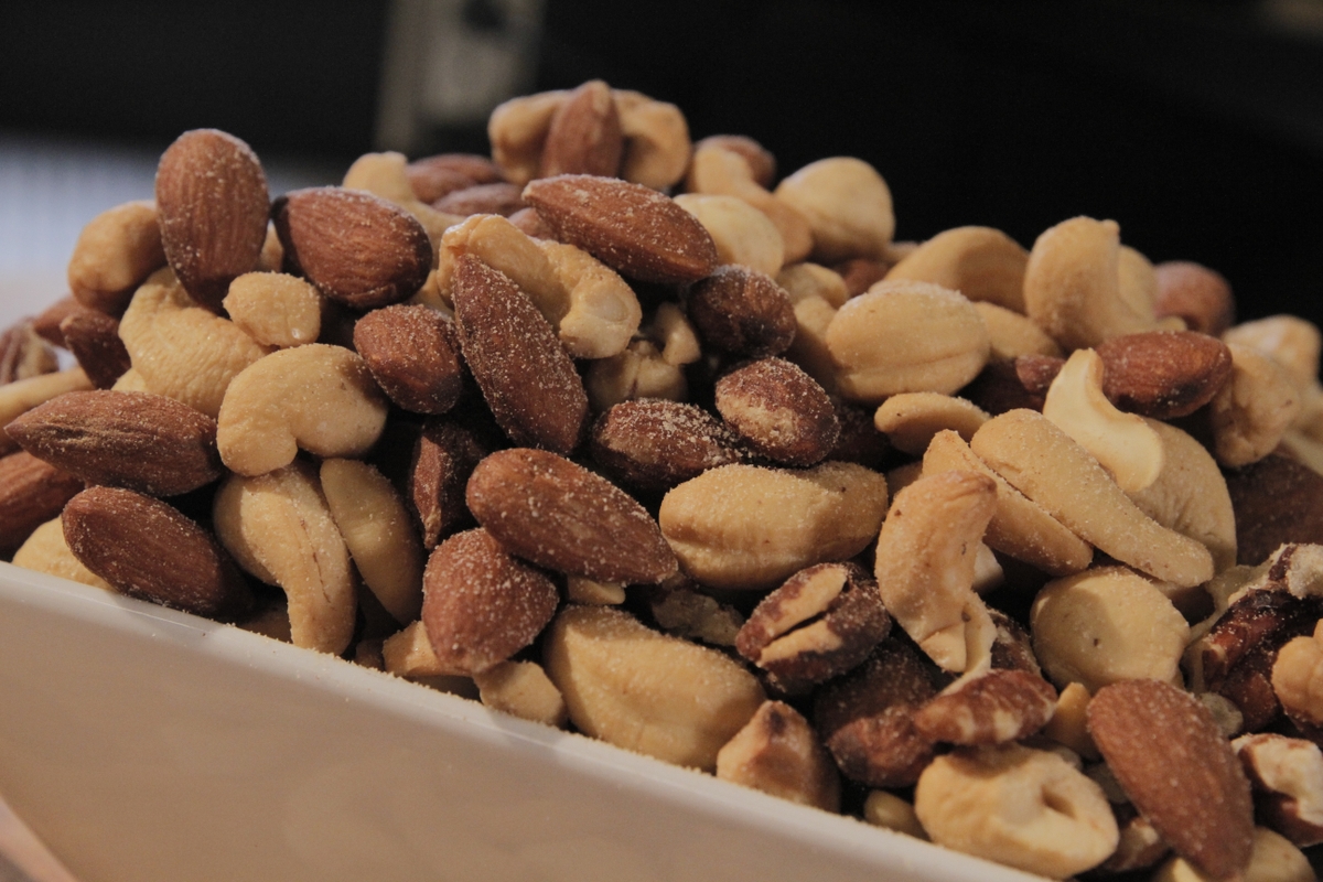 Nuts (mixed) in a bowl - closeup