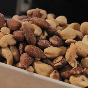 Nuts (mixed) in a bowl - closeup