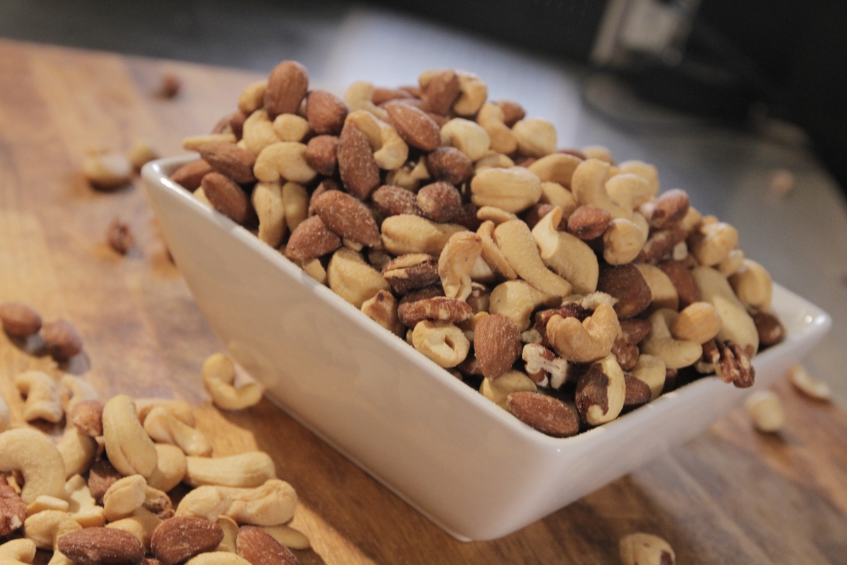 Nuts (mixed) in a bowl