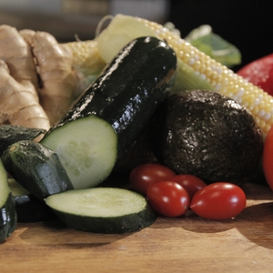 Cucumber and other vegetables