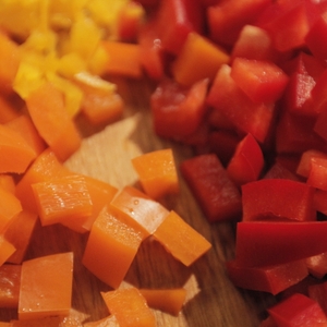 Bell peppers - diced -  close up