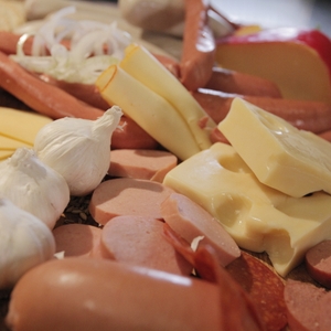Cheese, garlic, deli meat