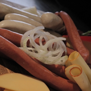 Cheese, onions, deli meat