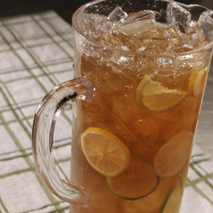 Iced tea pitcher with lemon