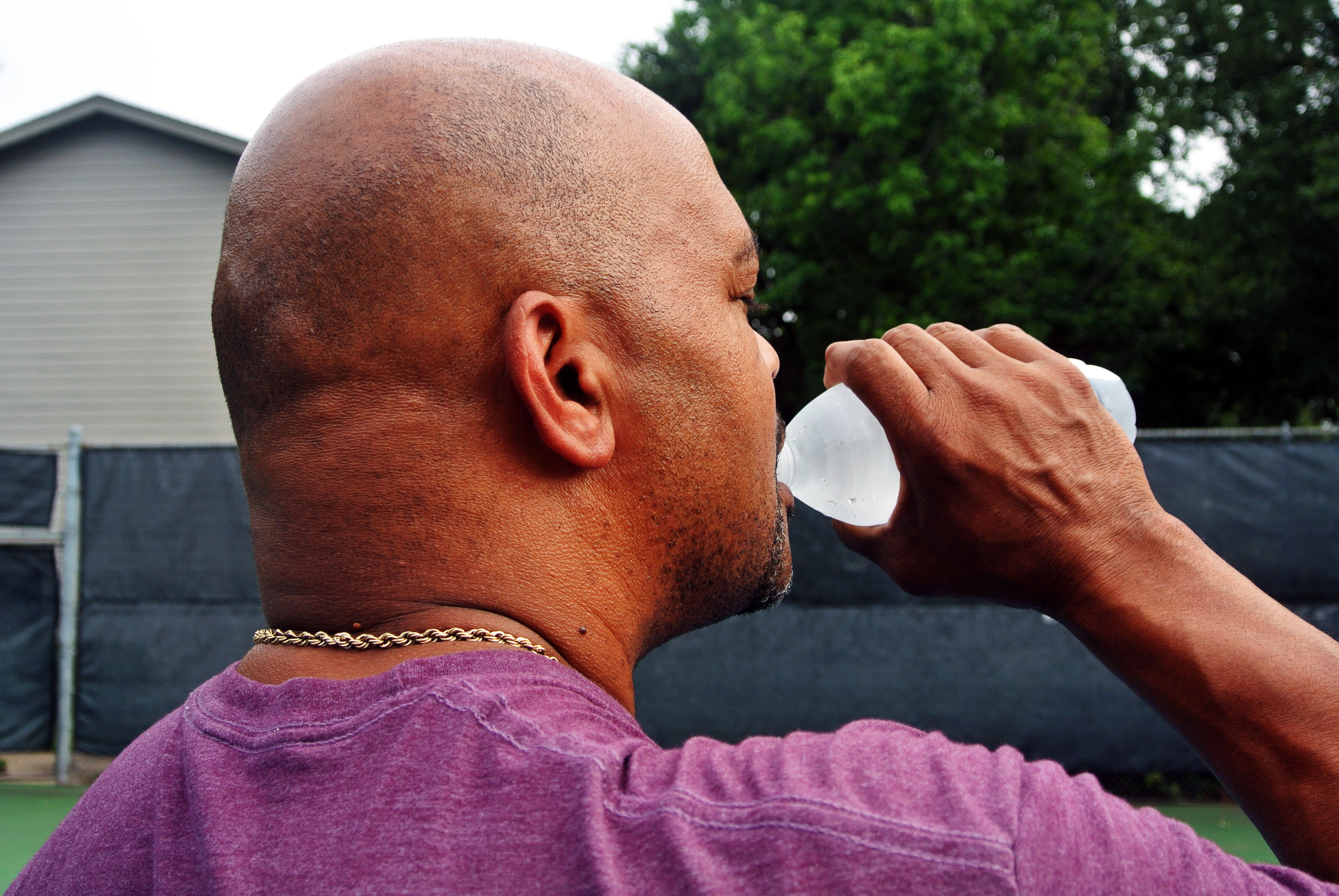Man drinking water