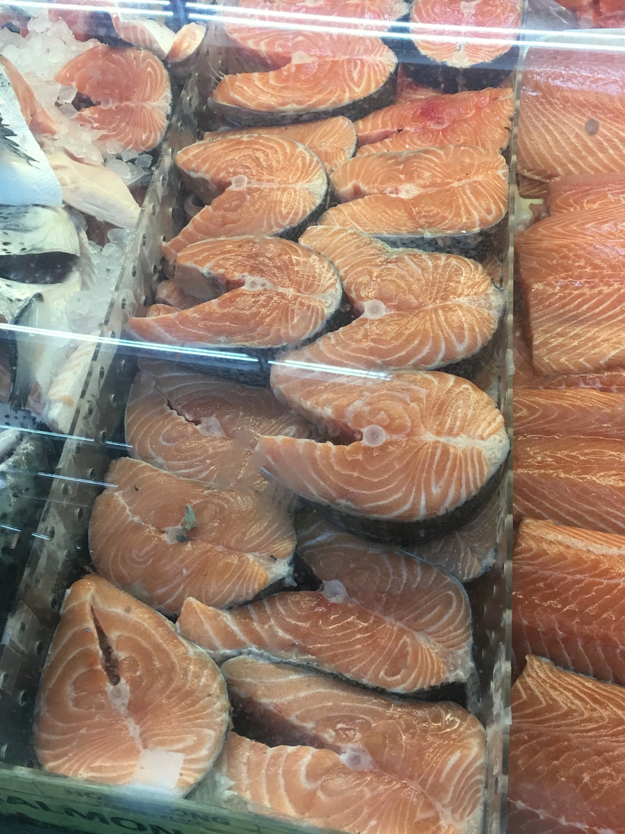Salmon in market