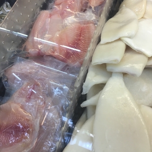 Packaged fish in market