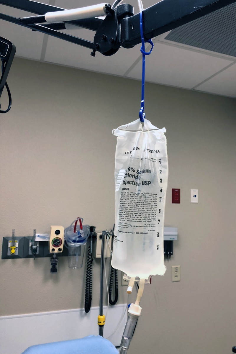 IV with saline