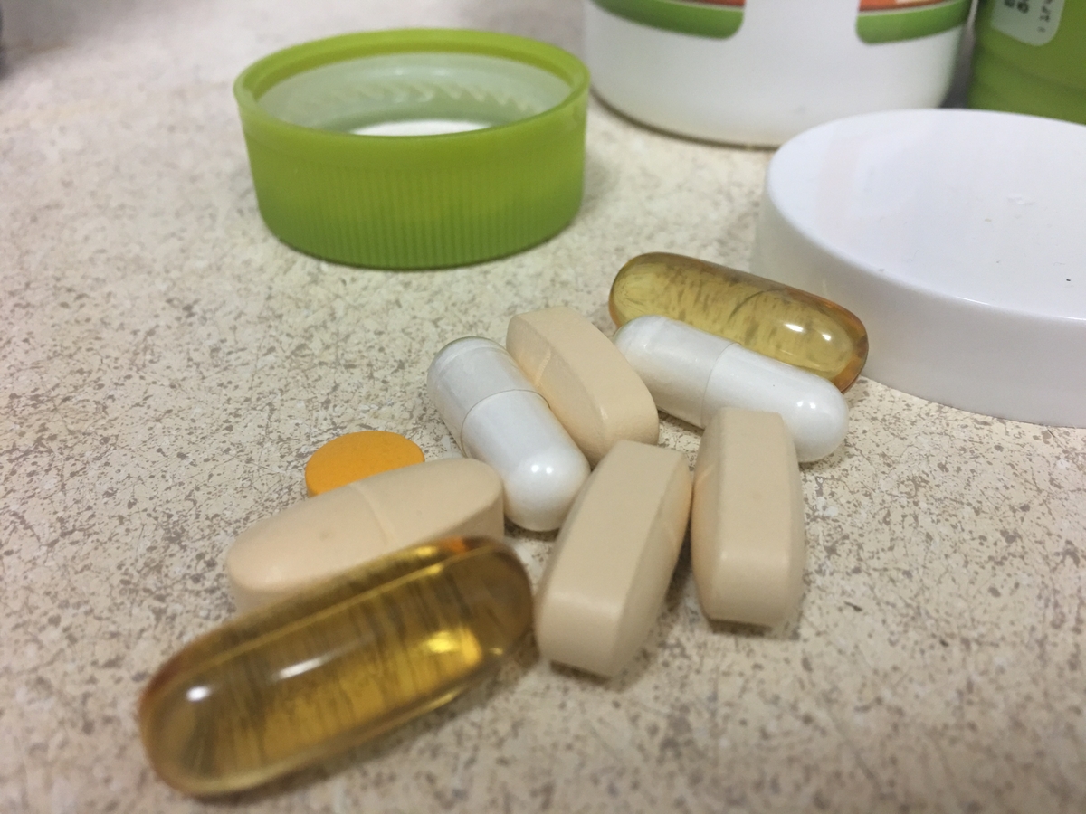 Multivitamins on counter