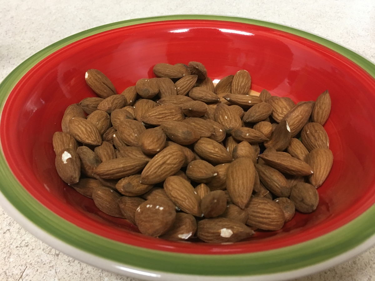 Almonds - unsalted in bowl