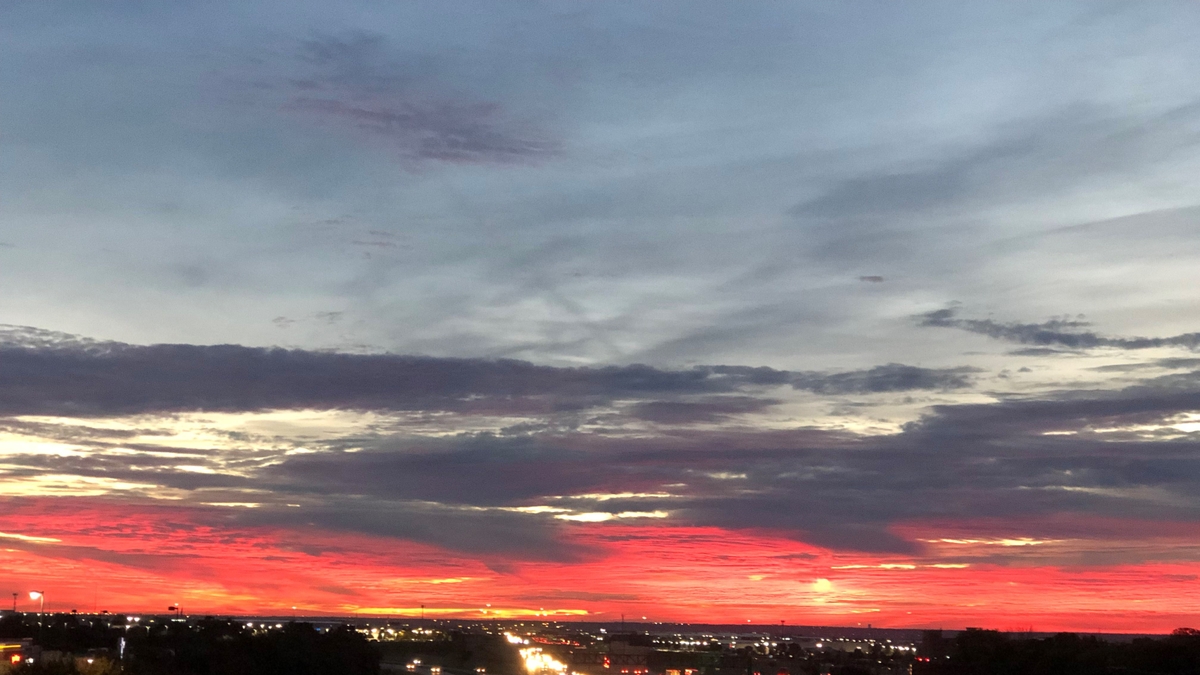 Sun rising wide shot
