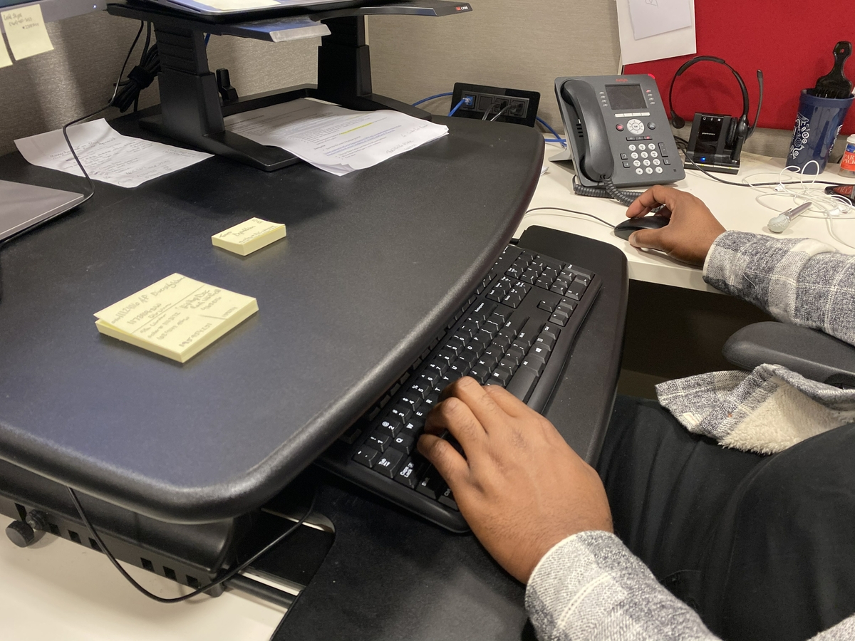 Man working on a computer