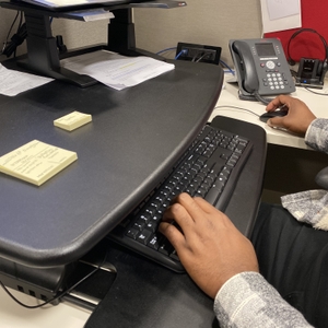 Man working on a computer