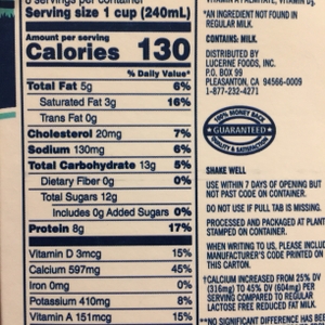 Nutrition label with added sugars