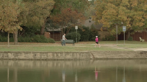Woman jogging at a park