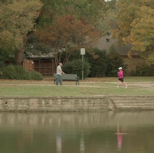 Woman jogging at a park