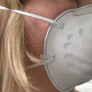Woman wearing a mask