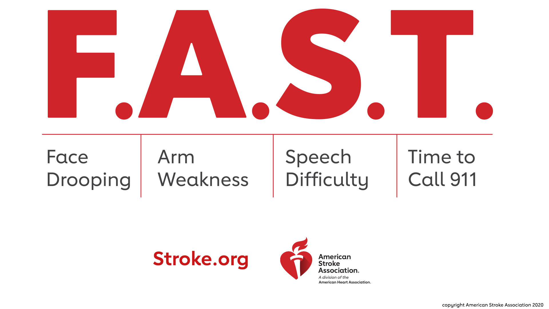 F.A.S.T. - Together to end Stroke Infographic