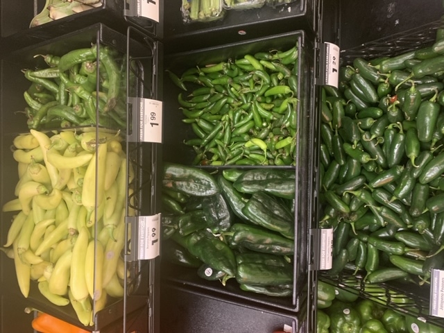 Peppers in grocery store
