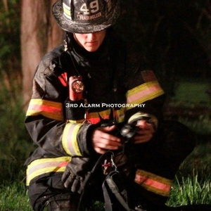 Deborah Feairheller PhD. in firefighter gear