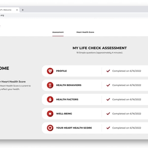Life's Essential 8™ Assessment Tool Completion page
