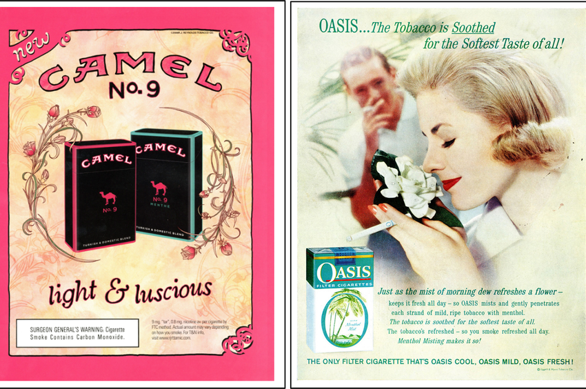 Photo | Examples of tobacco industry marketing menthol tobacco cigarettes  to women