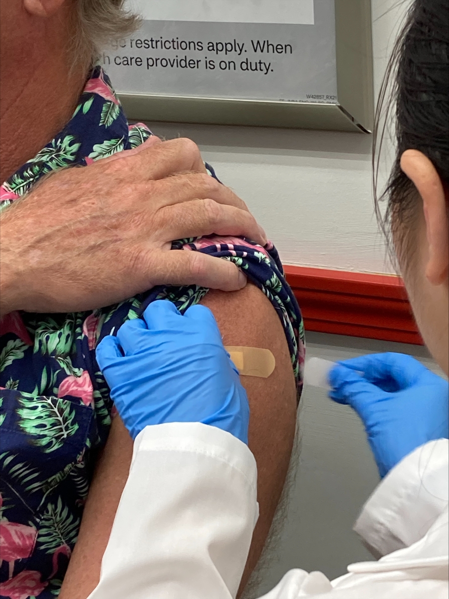 Flu shot - applying bandage