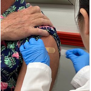 Flu shot - applying bandage