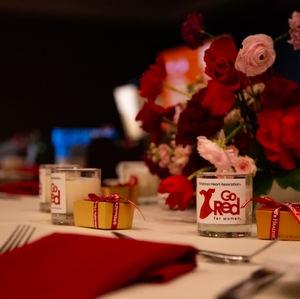 Table decorations at 2023 Austin Go Red for Women Luncheon