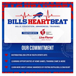 Buffalo Bills Heartbeat and AHA Live Fierce commitment to CPR training graphic