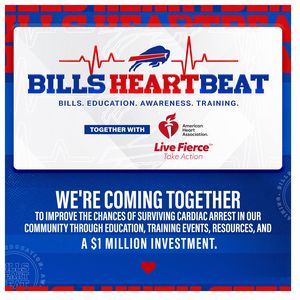 Buffalo Bills Heartbeat and AHA Live Fierce CPR training graphic