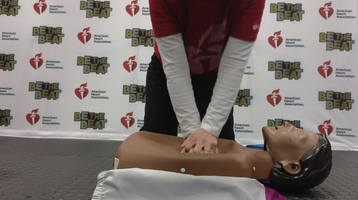 Hands-Only CPR AED demo close up