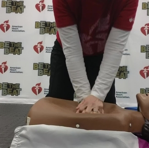 Hands-Only CPR AED demo close up
