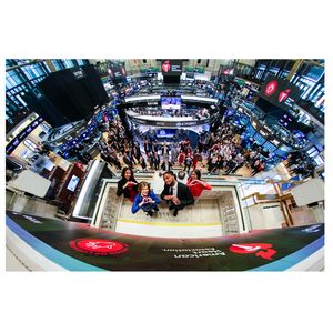 The American Heart Association and Damar Hamlin ring The Opening Bell® at the NYSE 6-2-23 -overhead shot