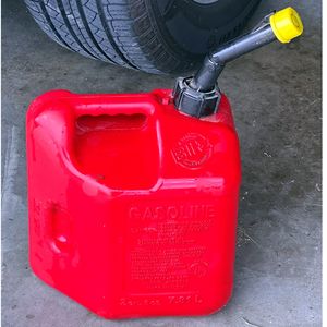 gasoline container near car
