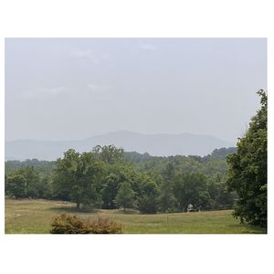 Wildfire haze over Blue Ridge Mountains