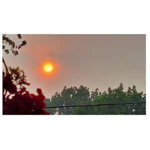 Wildfire - sun in hazy sky - Albany, NY