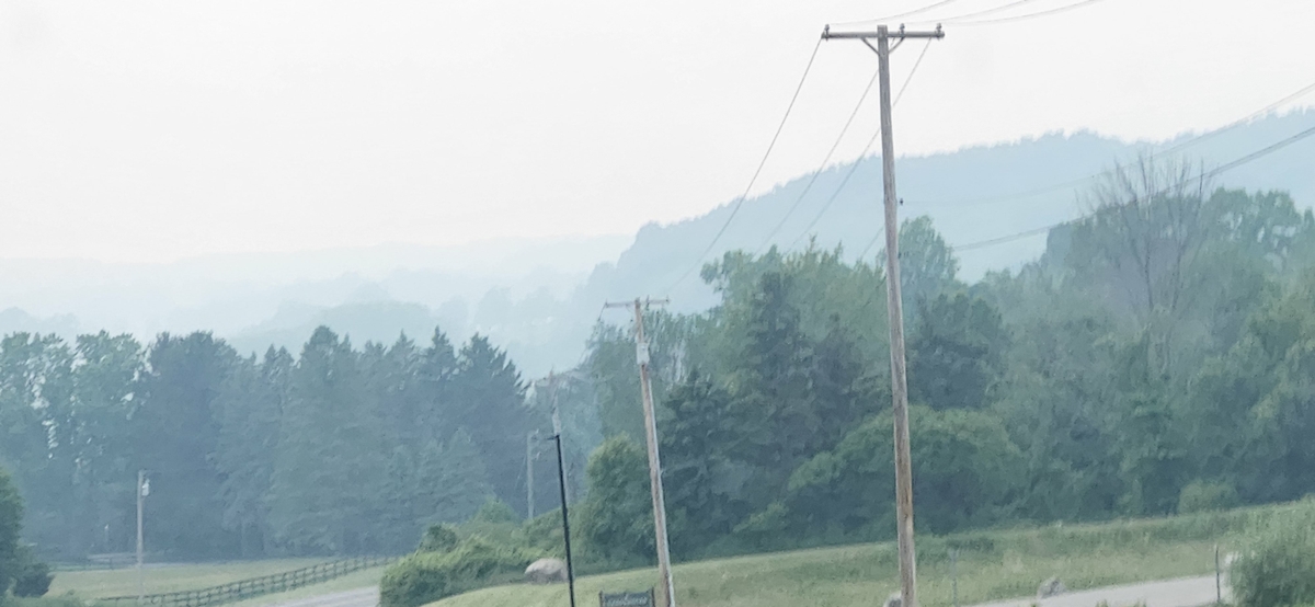 Wildfire smoke over Rochester, NY