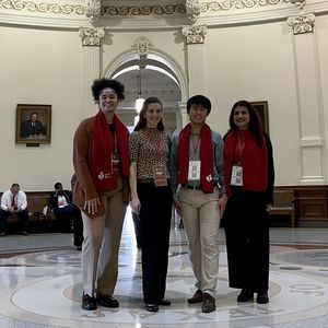 Emily Paul with Rice Univ interns at the Rotunda