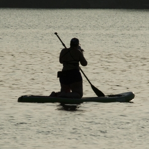 Paddle boarding on the lake