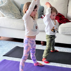 Kids doing yoga pose