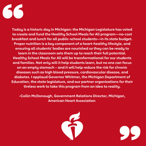 Michigan Legislature approves funding to feed students healthy school meals at no cost to families