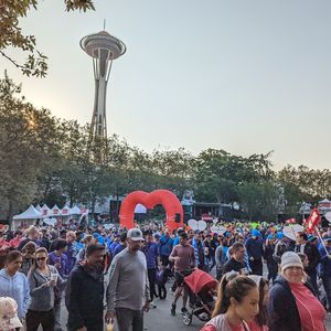 Puget Sound Heart and Stroke Walk in Seattle crowd shot