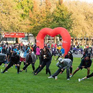 Puget Sound Heart and Stroke Walk Seattle warm up