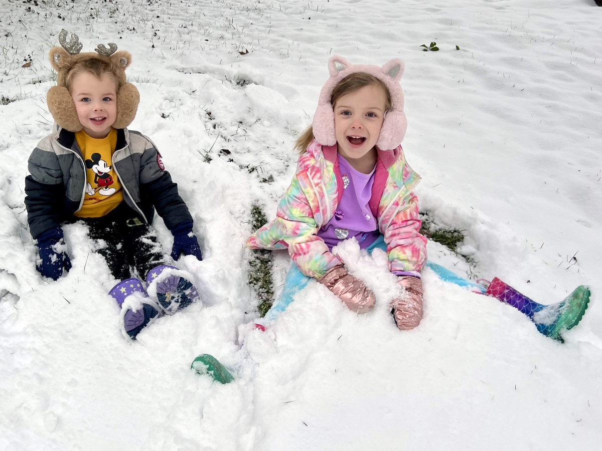 playing in the snow